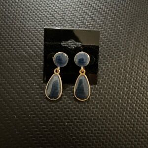 Elegant Blue and Gold Drop Earrings